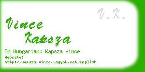 vince kapsza business card